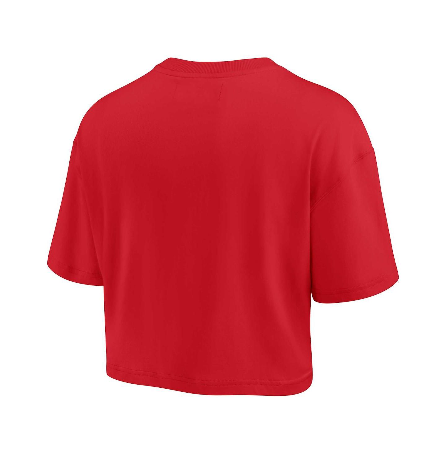 Женская футболка Fanatics Signature Red Georgia Bulldogs Super Soft Boxy Cropped — фото 2