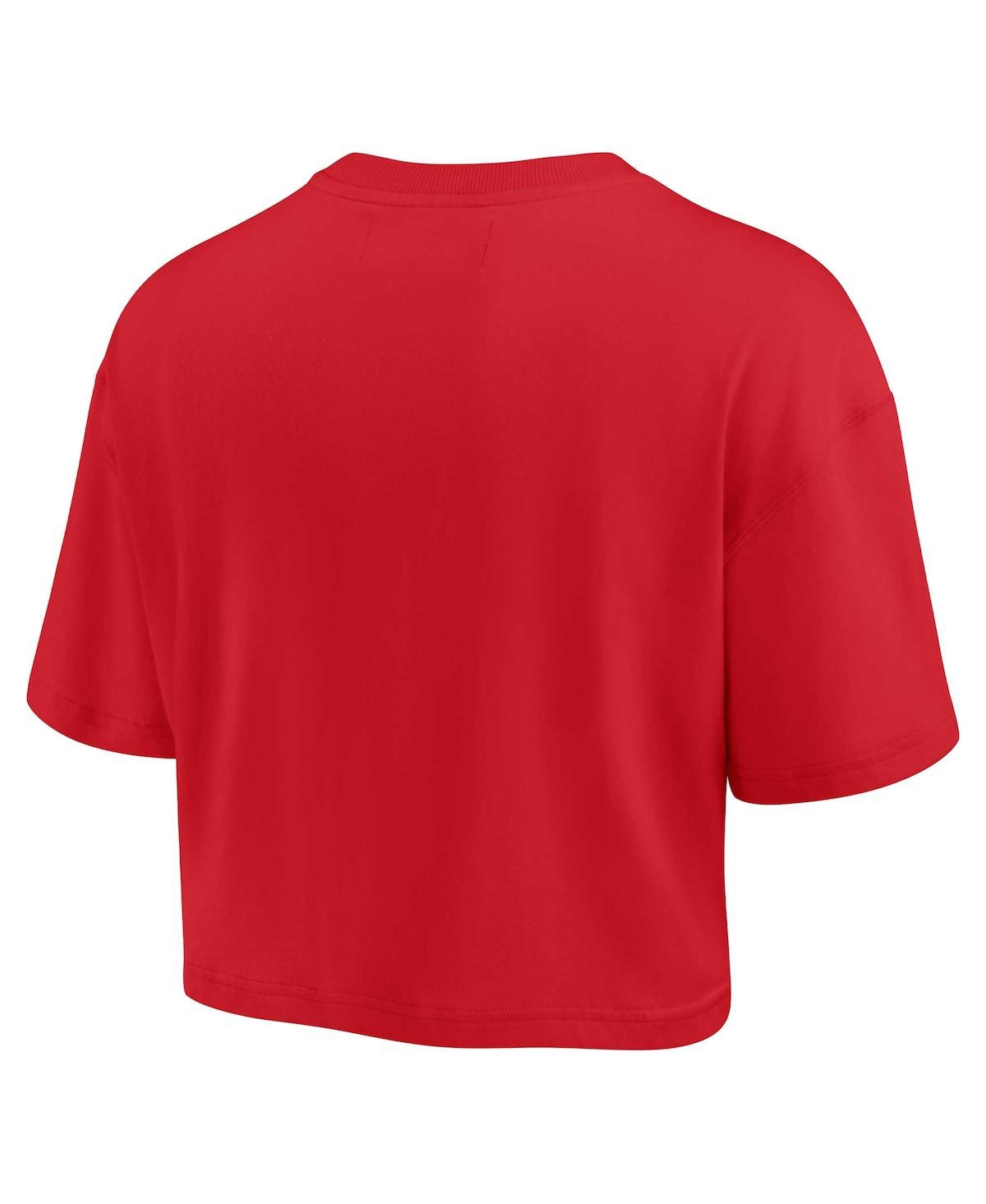 Shop Fanatics Signature Women's  Red Georgia Bulldogs Super Soft Boxy Cropped T-shirt
