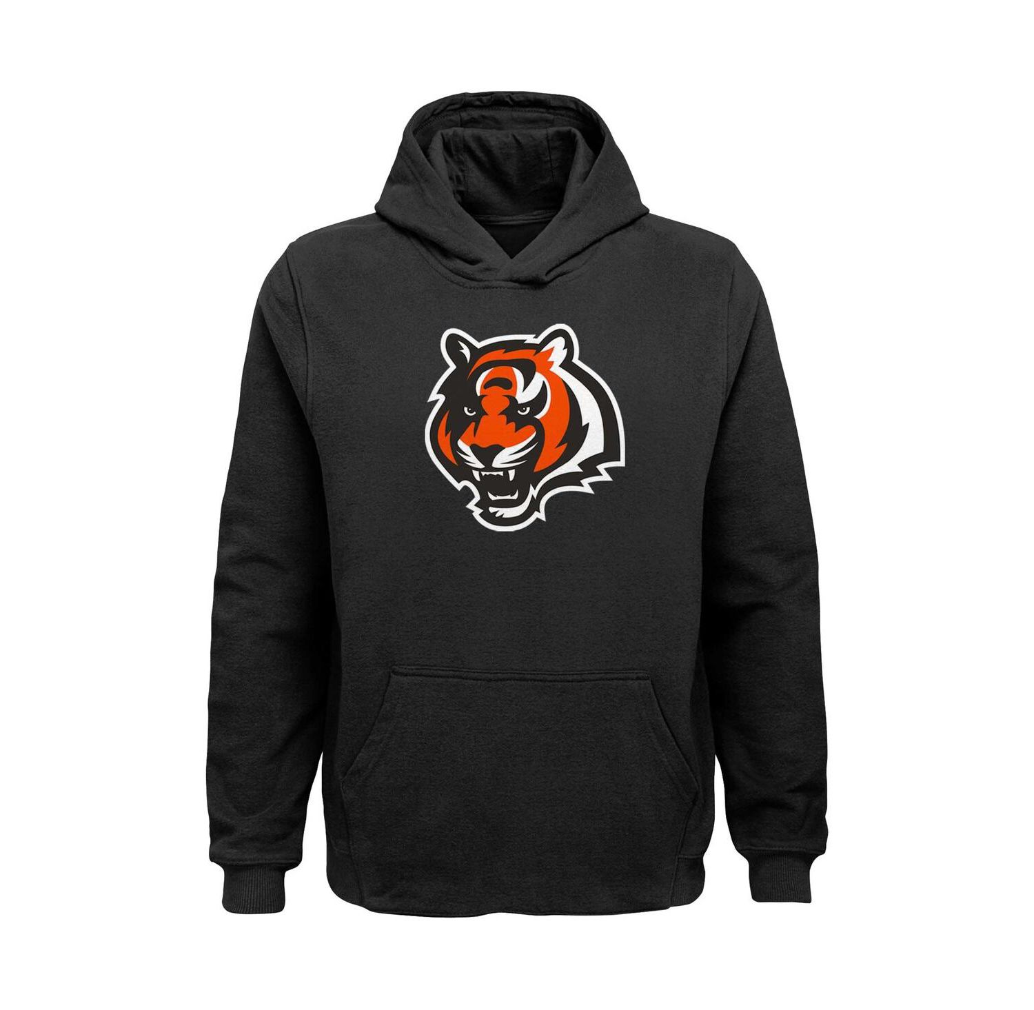 Big Boys Black Cincinnati Bengals Team Logo Pullover Hoodie