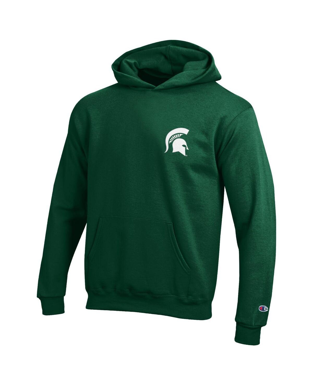 Shop Champion Big Boys  Green Michigan State Spartans Powerblend Two-hit Pullover Hoodie