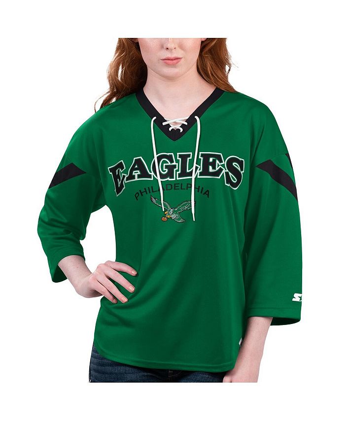 Philadelphia Eagles Long Sleeve Button Shirt Women's Casual V Neck Blouse  Tops