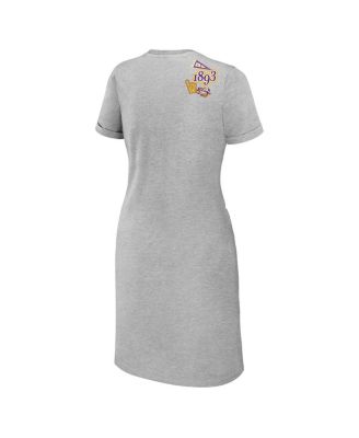 Women's Heather Gray LSU Tigers Knotted T-shirt Dress