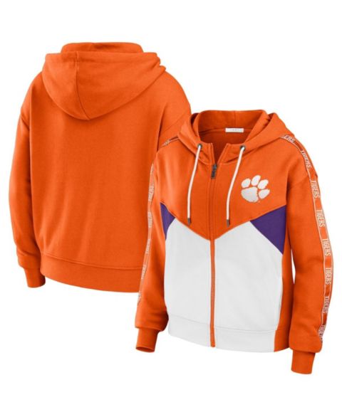 Женские худи WEAR by Erin Andrews Women's Orange Clemson Tigers Colorblock Full-Zip Jacket