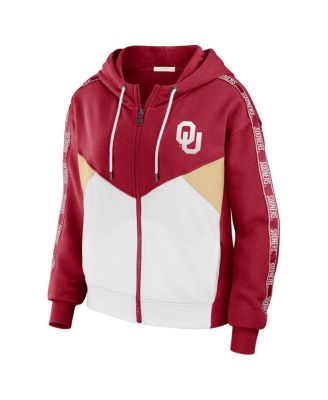 Women's Crimson Oklahoma Sooners Colorblock Full-Zip Hoodie Jacket