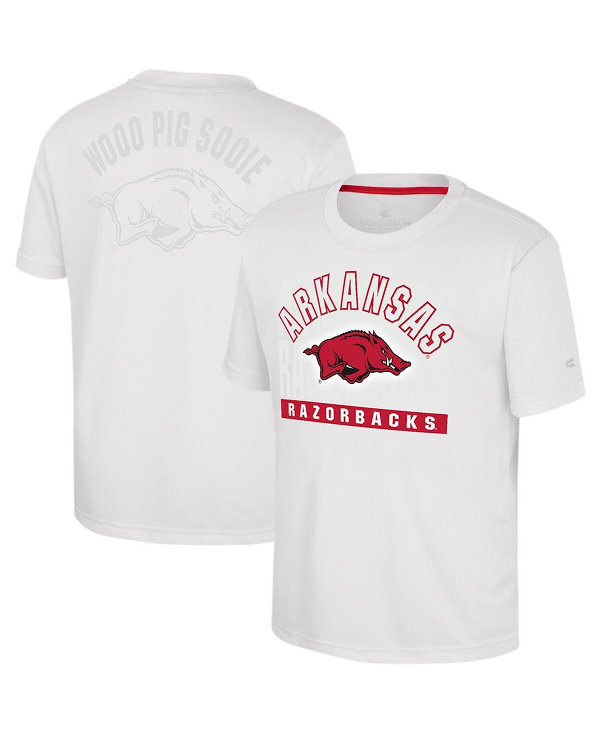 Colosseum Kids' Big Boys  White Arkansas Razorbacks Jones T-shirt