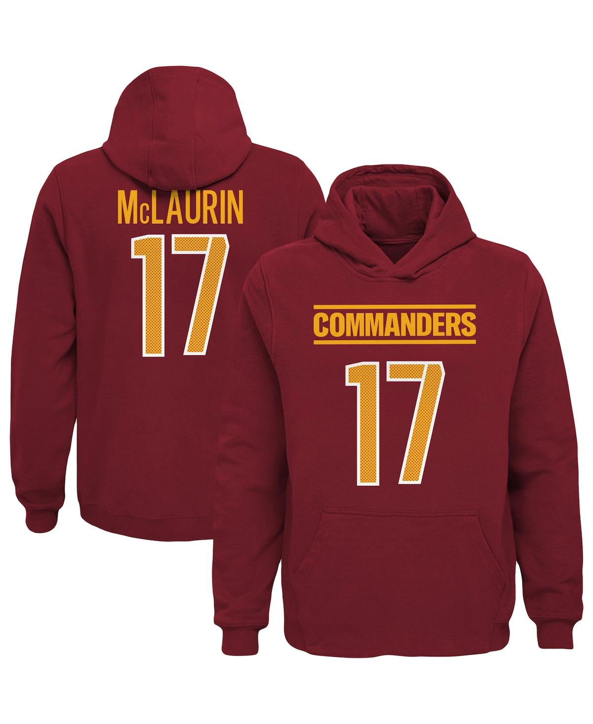 Outerstuff Kids' Big Boys Terry Mclaurin Burgundy Washington Commanders Mainliner Player Name And Number Pullover Hoo