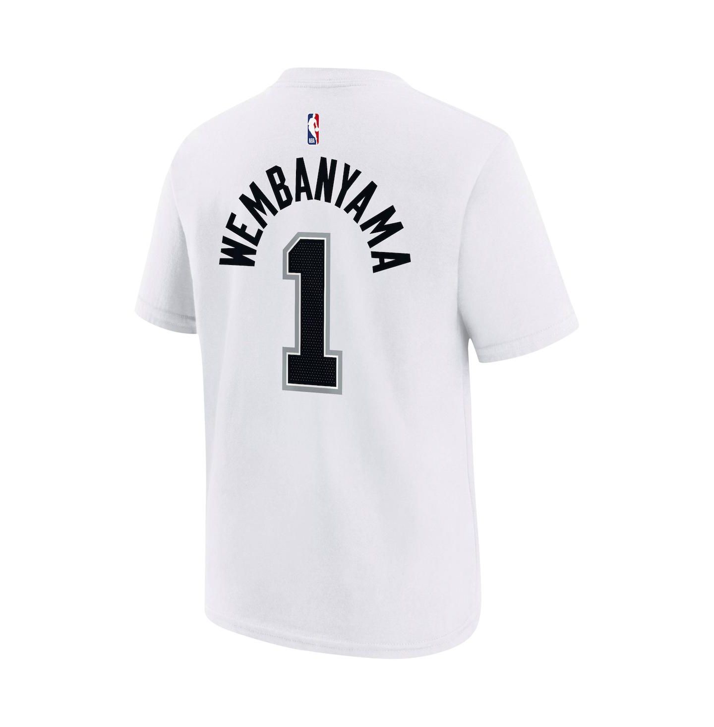 Футболка Nike Victor Wembanyama White San Antonio Spurs Name and Number Association T-shirt для мальчиков — фото 2