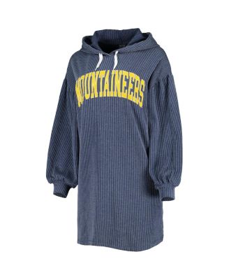 Women's Navy Distressed West Virginia Mountaineers Game Winner Vintage-Like Wash Tri-Blend Dress