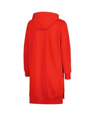 Women's Scarlet Ohio State Buckeyes Take a Knee Raglan Hooded Sweatshirt Dress