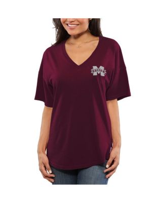 Women's Maroon Mississippi State Bulldogs Oversized T-shirt