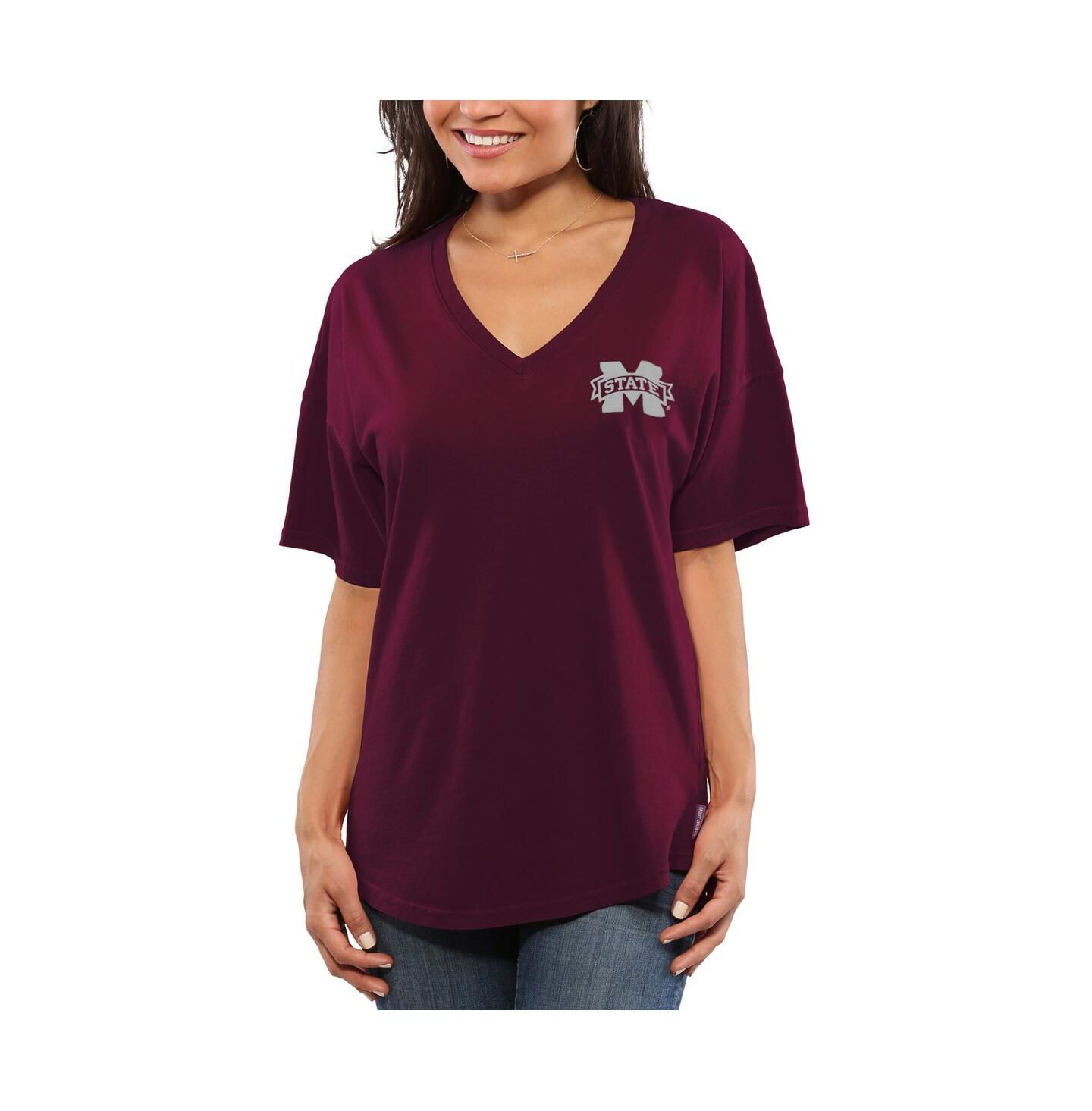 Женская футболка Spirit Jersey Maroon Mississippi State Bulldogs Oversized — фото 2
