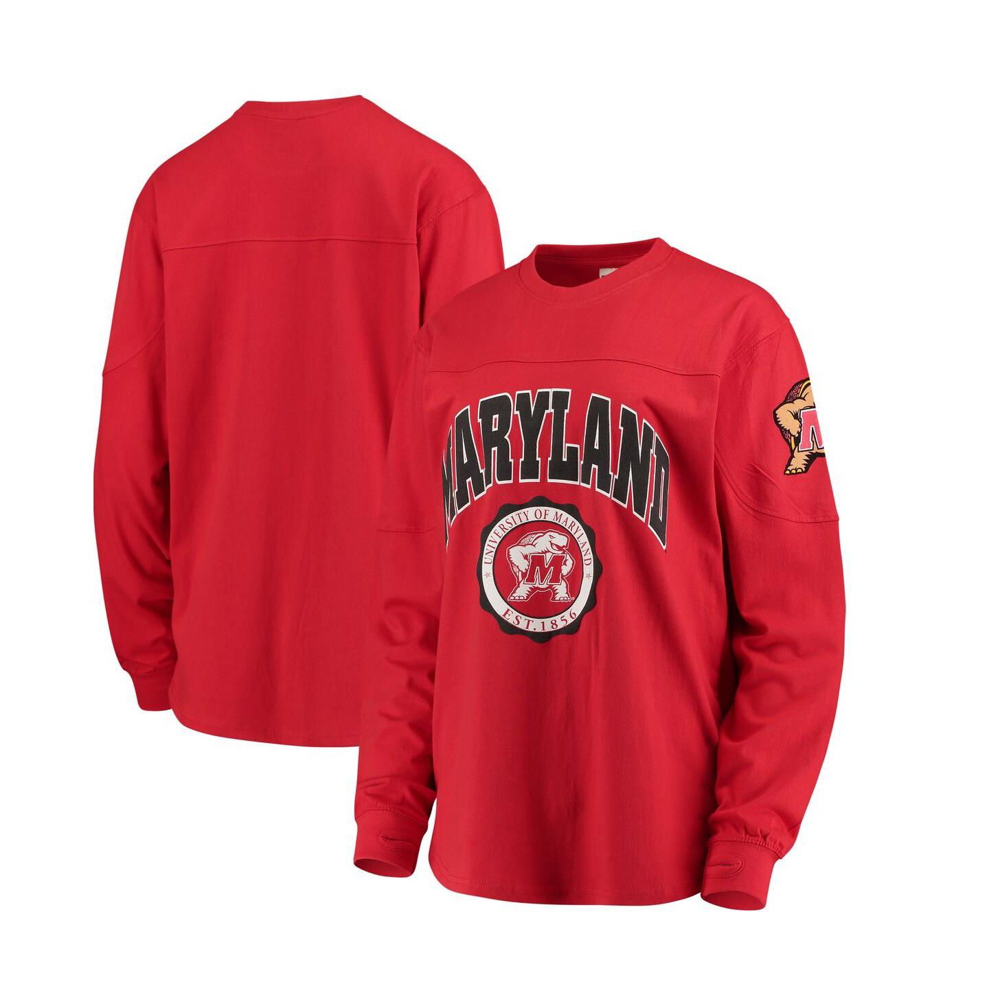 Женская футболка Pressbox Red Maryland Terrapins Edith Long Sleeve — фото 2