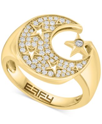 EFFY Collection - Diamond Moon & Stars Ring (1/3 ct. t.w.) in 14k Gold