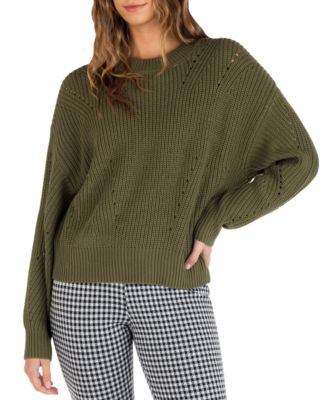Hurley - Juniors' My Crush Relaxed-Fit Mixed-Stitch Sweater