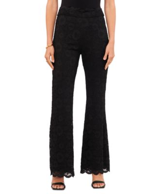 Vince Camuto - Women's Lace Scalloped-Edge Pull-On Flare Pants