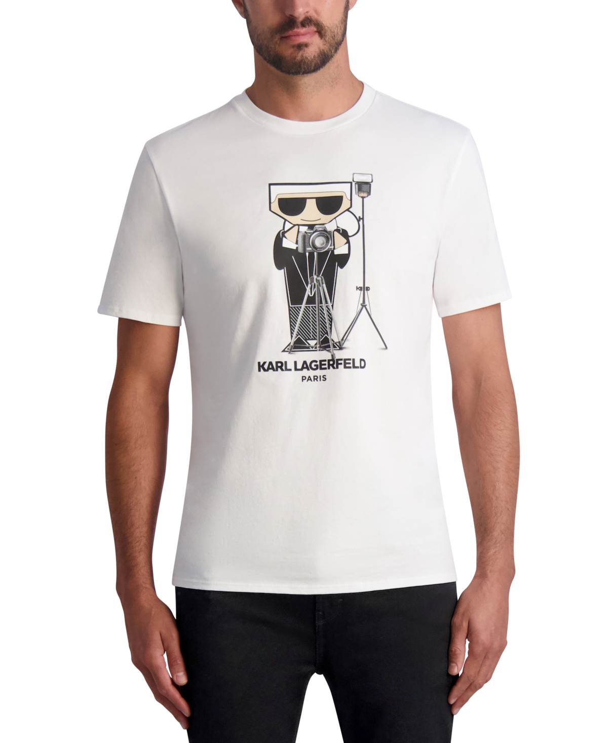 Karl Lagerfeld Men's Flathead Photographer Graphic T-shirt, Created For Macy's In White