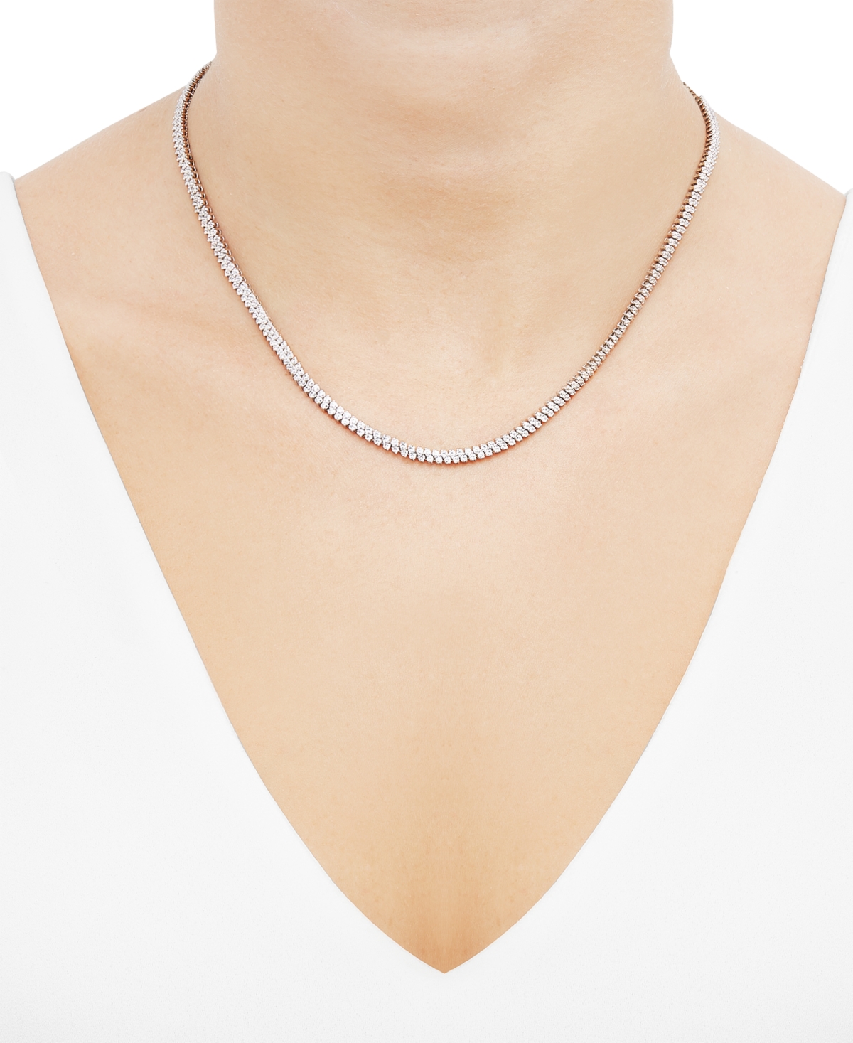 Shop Grown With Love Lab Grown Diamond 17-1/4" Collar Necklace (5 Ct. T.w.) In 14k White Gold