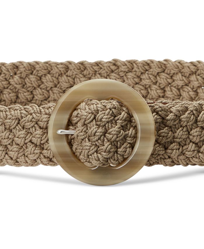 Lauren Ralph Lauren Women's Woven Corded O-Ring Wide Belt - Macy's