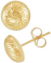 14K Yellow Gold Reversible Cubic Zirconia CZ 4mm Ball Stud Earrings White