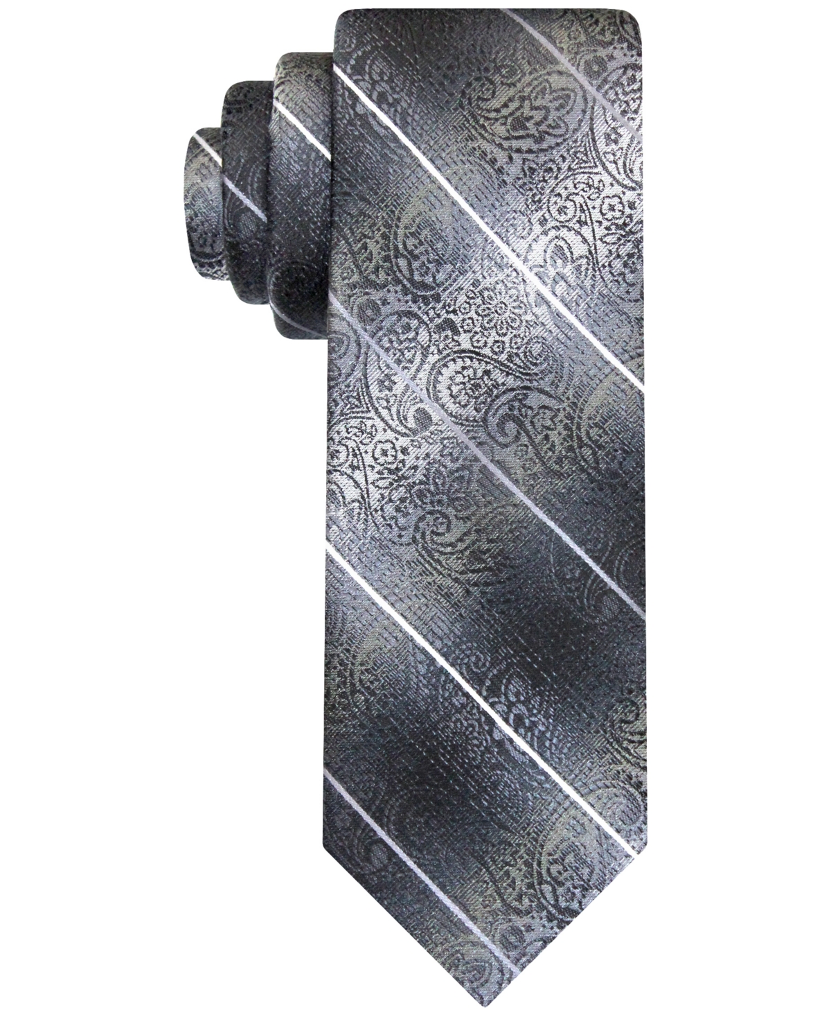 Shop Van Heusen Men's Stripe Paisley Tie In Black
