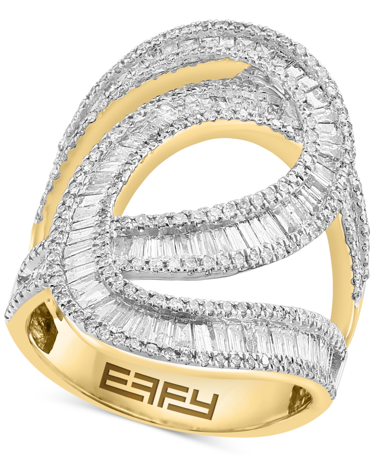 Effy Diamond Baguette Swirl Statement Ring (2-1/10 ct. t.w.) in 14k Gold - K Gold