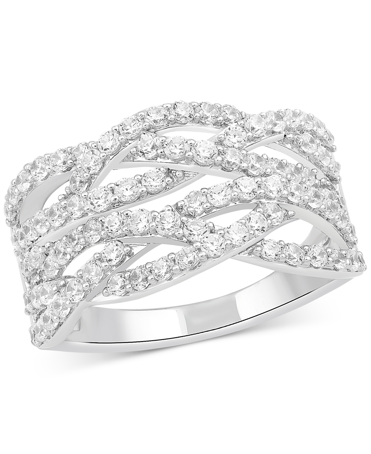 Macy's Diamond Openwork Braided Ring (1 Ct. T.w.) In 10k White Gold