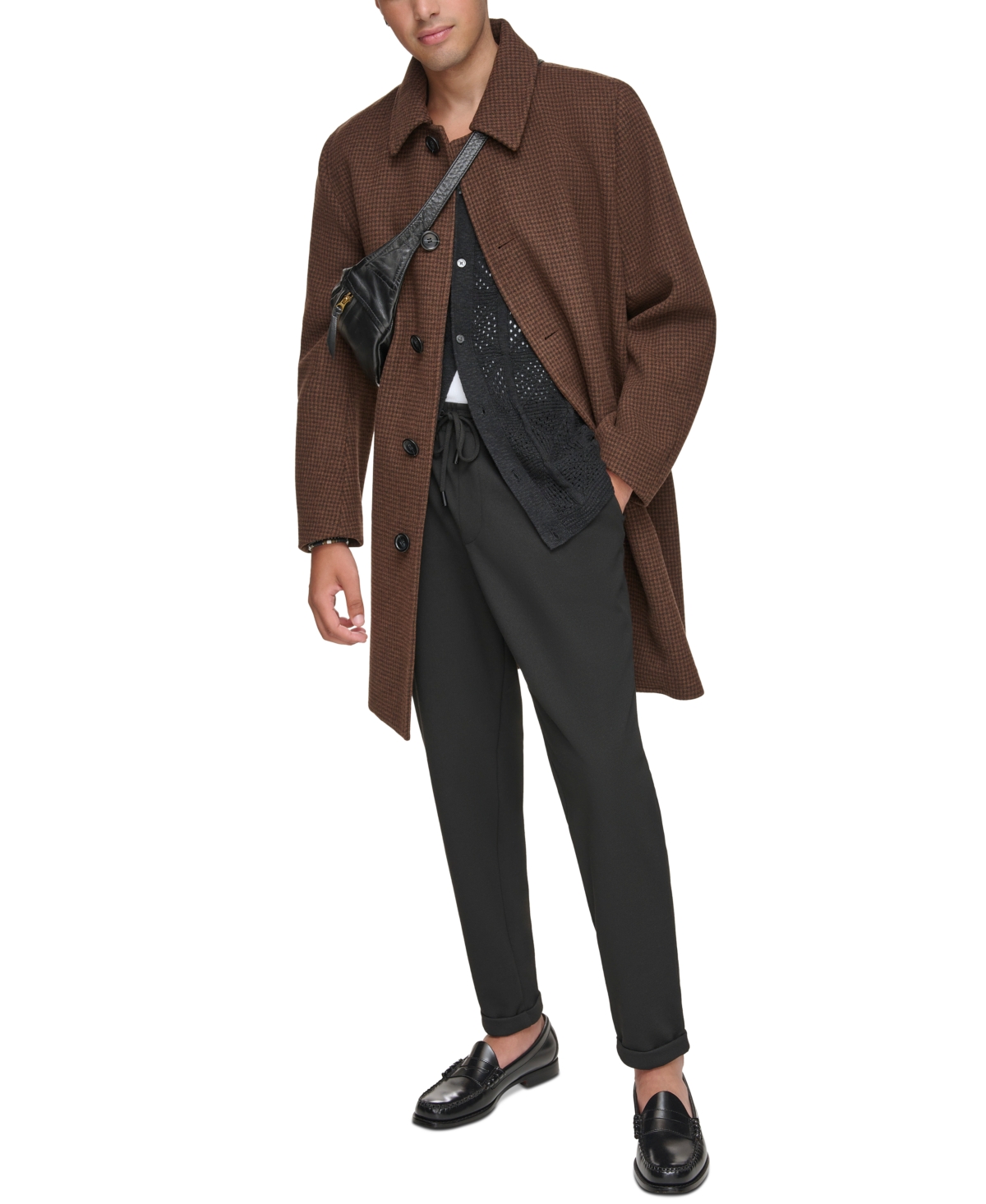 Marc New York Men's Rennel Houndstooth Single-Breasted Topcoat