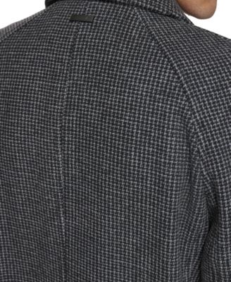 Men's Rennel Houndstooth Single-Breasted Topcoat