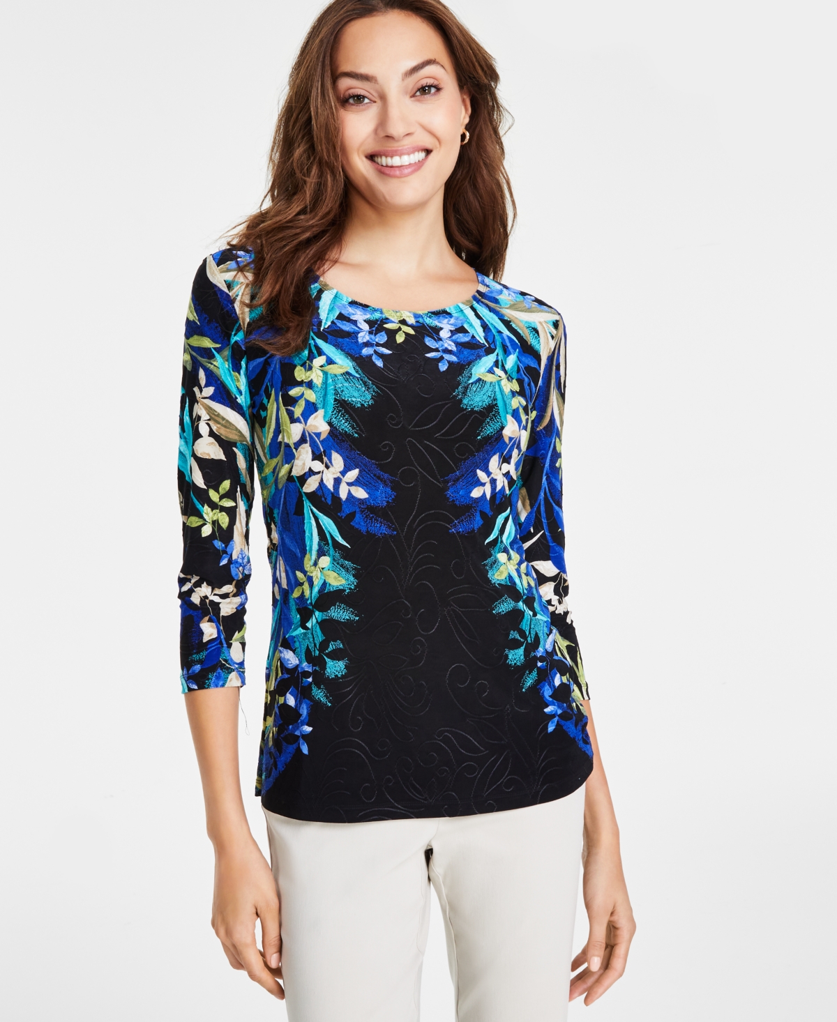 Rebecca Top in Magnolia Grove Jacquard main image 0
