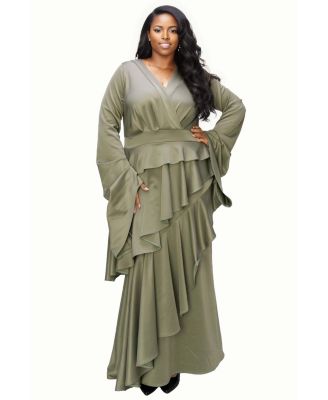 Plus Size Zeta Ruffled Drama Dress