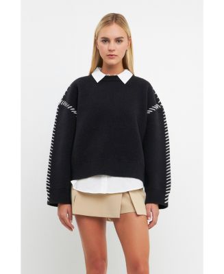English Factory Women's Whip Stitch Sweater - Macy's