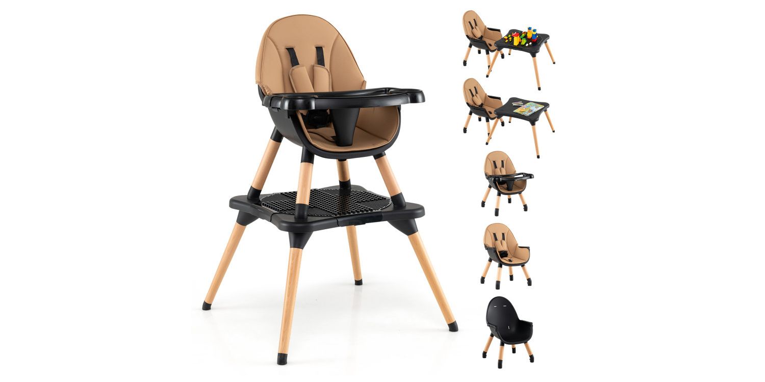Convertible 6-in-1 High Chair for Babies and Toddlers with Adjustable Seat