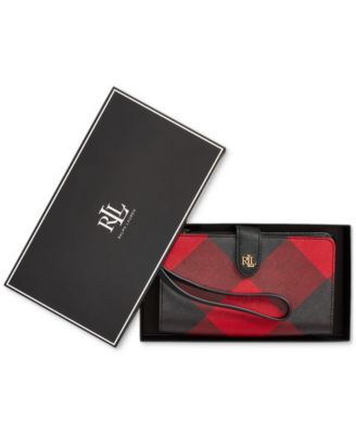 Lauren Ralph Lauren - Print Crosshatch Leather Tech Wristlet