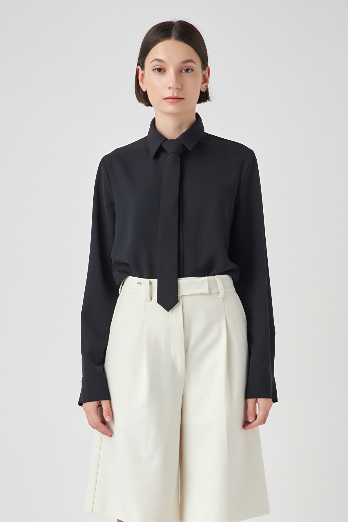 Women's Lightweight Collared Dress Shirt - White