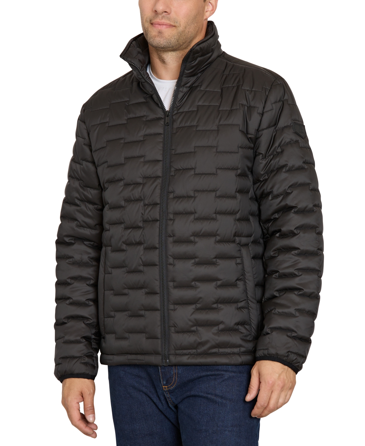 Shop Sam Edelman Men's Brick Quilt Puffer Jacket In Black