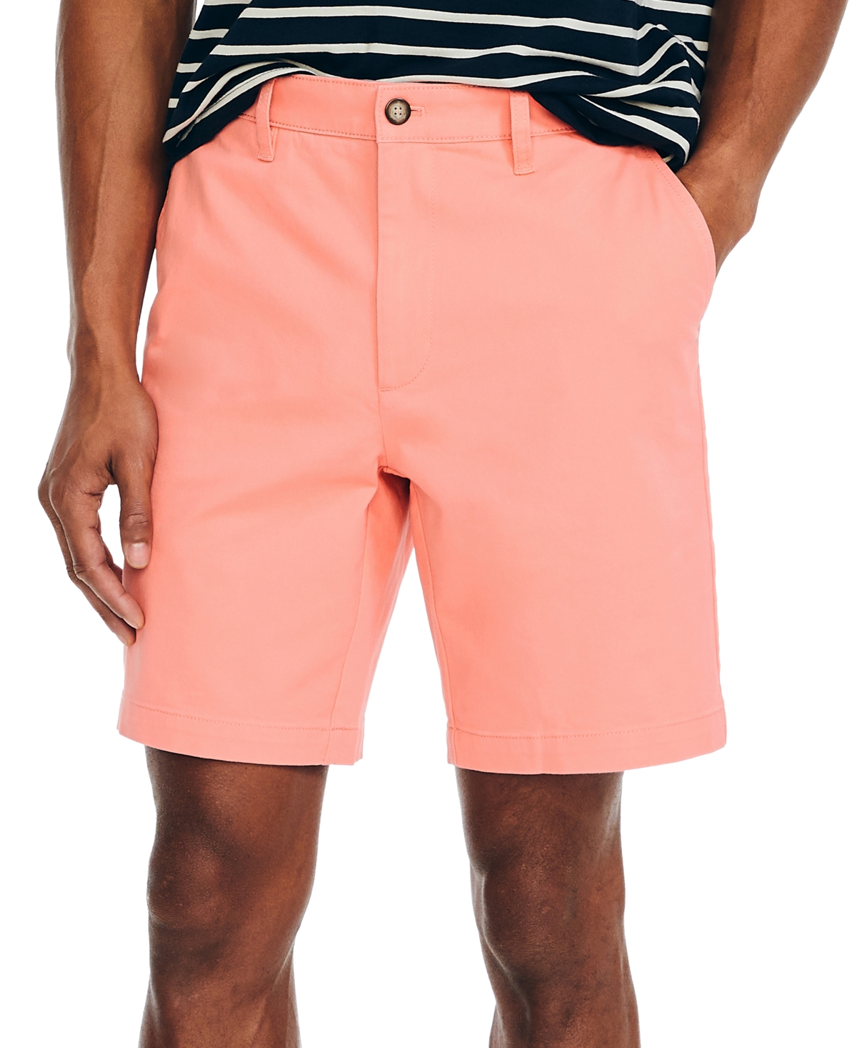 Shop Nautica Classic-fit 8.5" Stretch Chino Flat-front Deck Short In Pale Coral