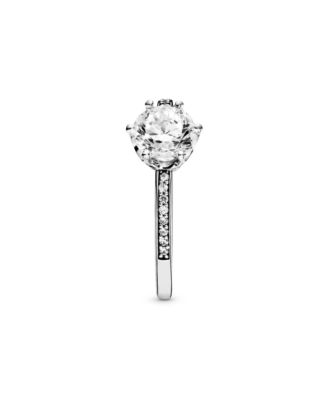 Cubic Zirconia Moments Clear Sparkling Crown Solitaire Ring