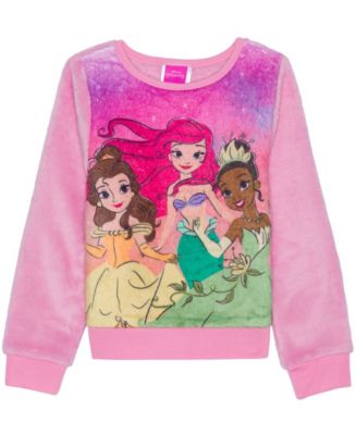 Disney Little Girls Princess Sunset Magic Plush Pullover Sweatshirt