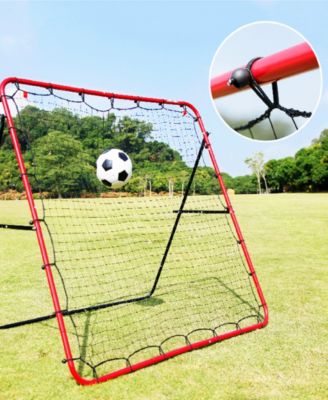 Soccer Rebounder, Soccer Gifts, Kids Teens Football Games, Kick back Practice Net for Skill Training, 5' x 5'