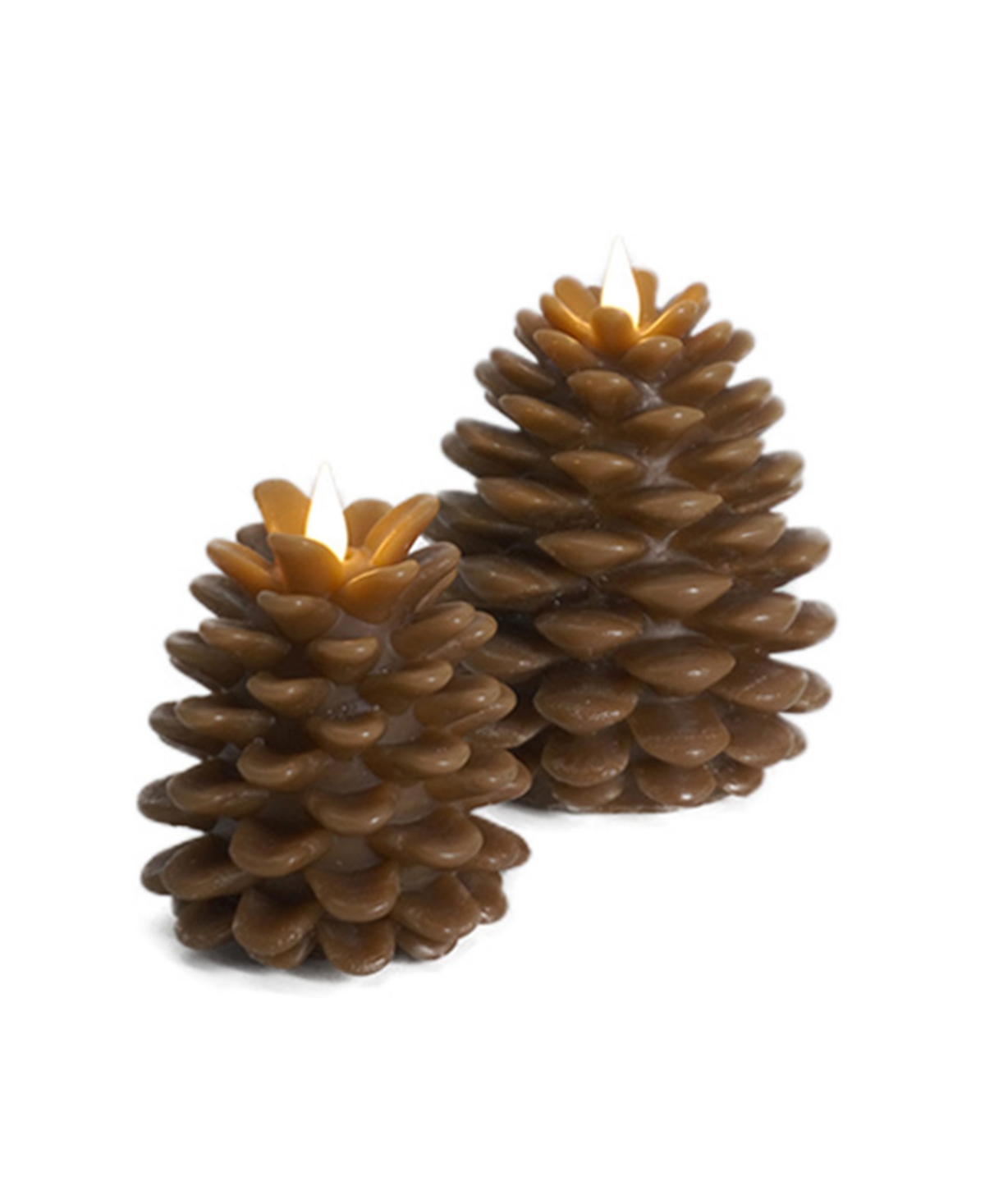 Seasonal Pinecone Flameless Candle 4 X 4 In Brown