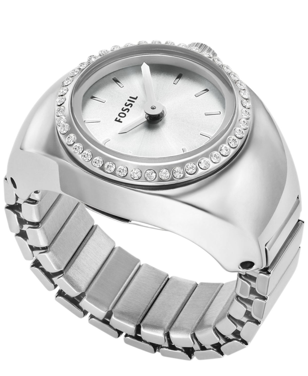 Fossil Women's Watch Ring Two-hand Silver-tone Stainless Steel 15mm