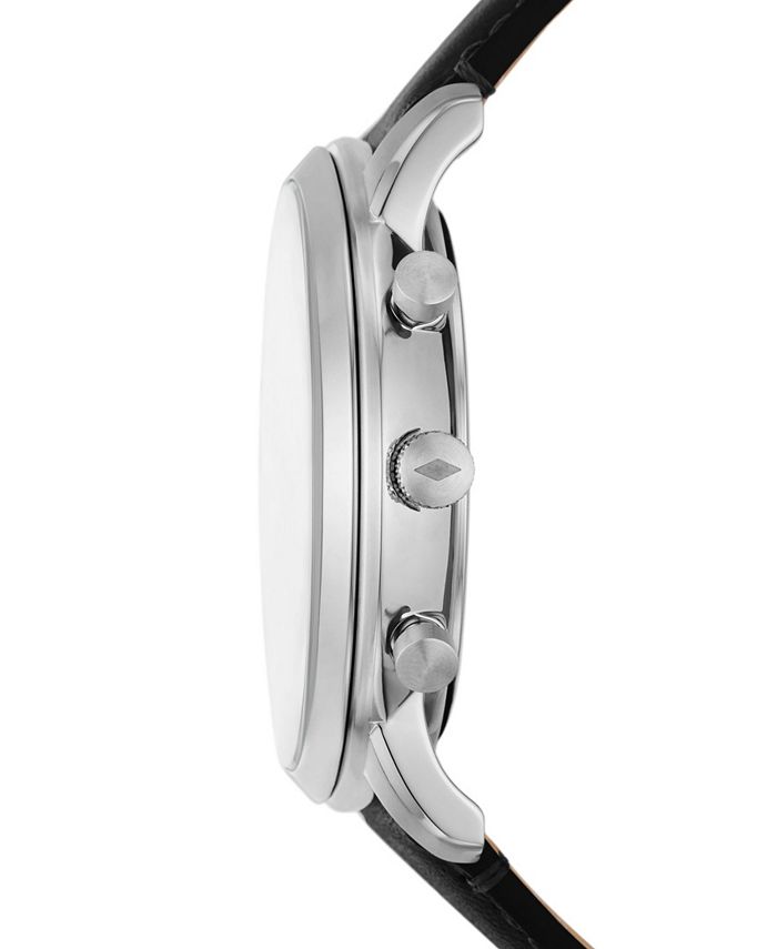 Fossil Men's Neutra Chronograph Black Leather Watch 44mm Macy's