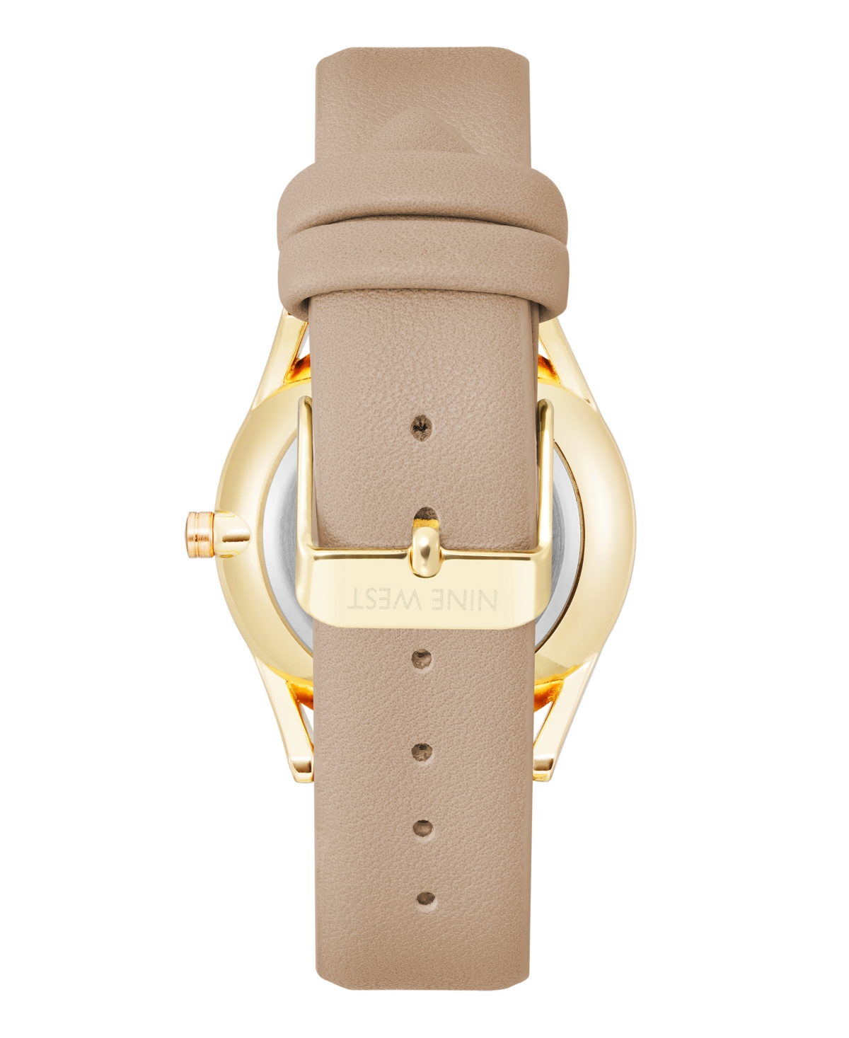 Nine West Women's Quartz Tan Faux Leather Band Watch, 36mm In Tan,gold-tone