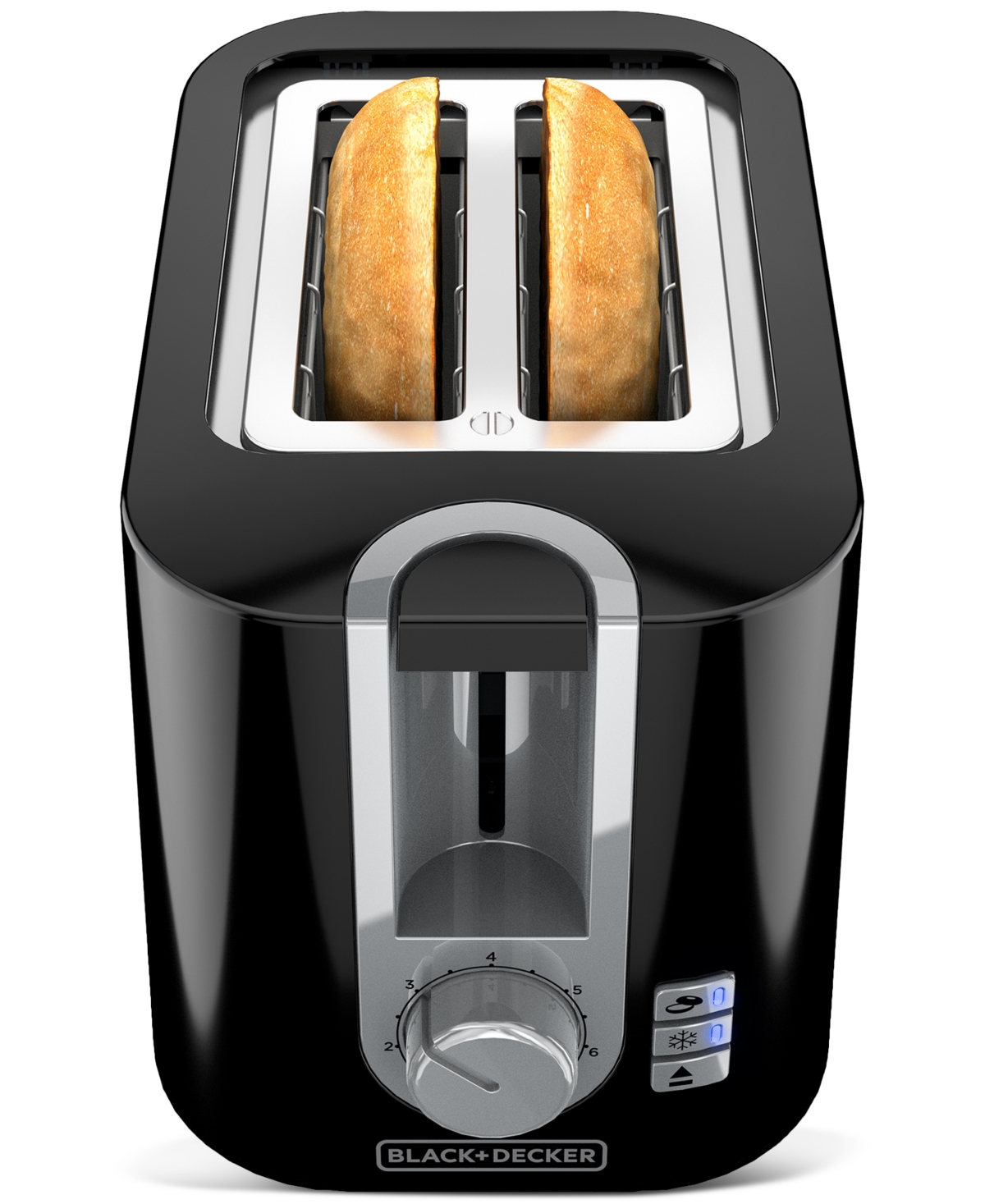 Black & Decker 2-slice Wide-slot High-lift Toaster In Black