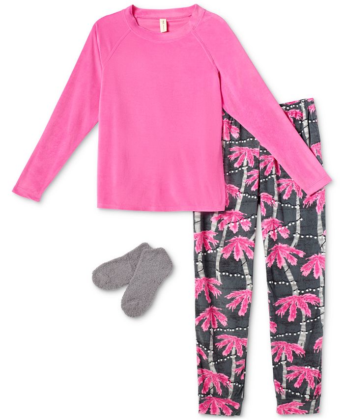 Hue Women s Glacier Flake Fleece Pajama Set 4 Piece Macy s