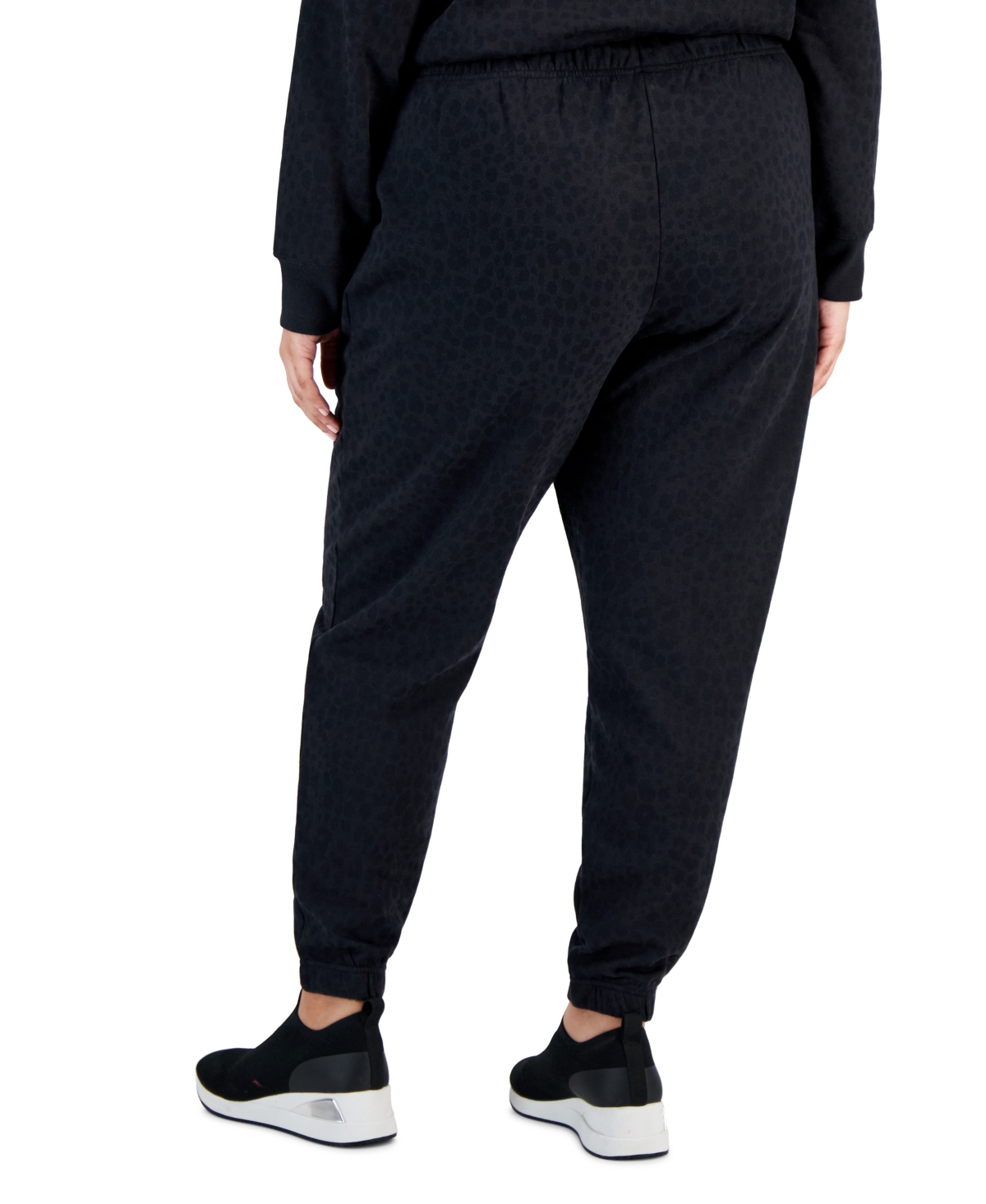 Id Ideology Plus Size Fleece Animal-Print Jogger Pants, Created for Macy's