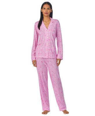 Lauren Ralph Lauren - Women's Paisley Knit Long-Sleeve Top and Pajama Pants Set