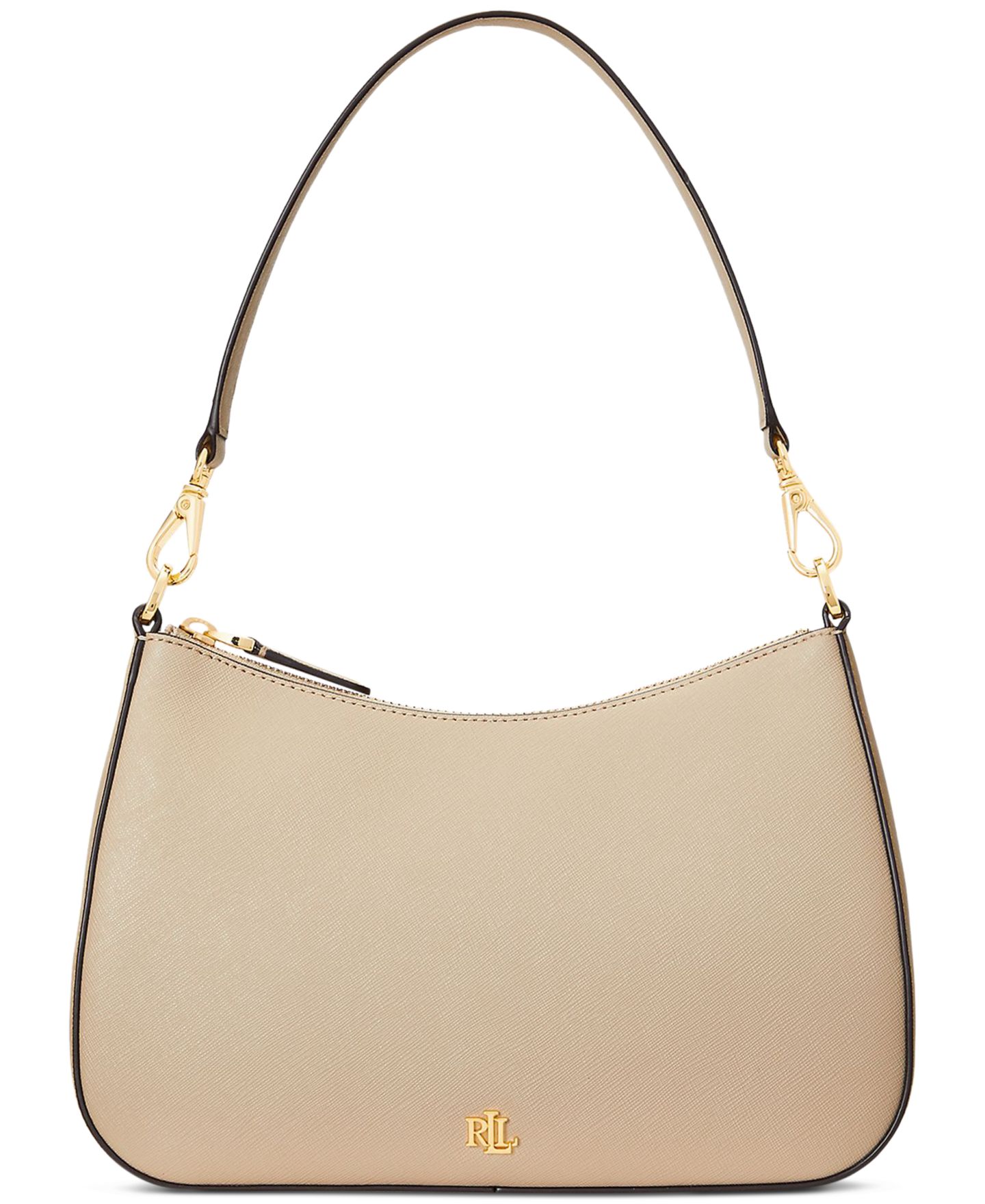 Женская сумка Lauren Ralph Lauren Danni Crosshatch Leather Small Shoulder, цвет: Берёзовый рыжевато-коричневый — фото 1