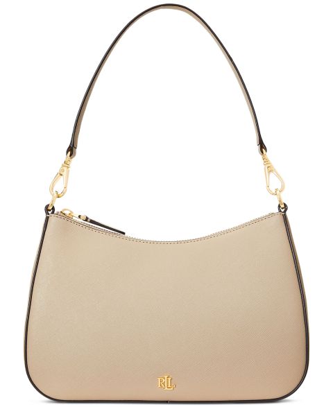 Женская сумка Lauren Ralph Lauren Danni Crosshatch Leather Small Shoulder, цвет: Берёзовый рыжевато-коричневый