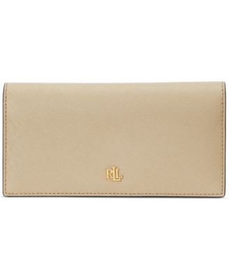 Crosshatch Leather Slim Snapped-Closure Wallet